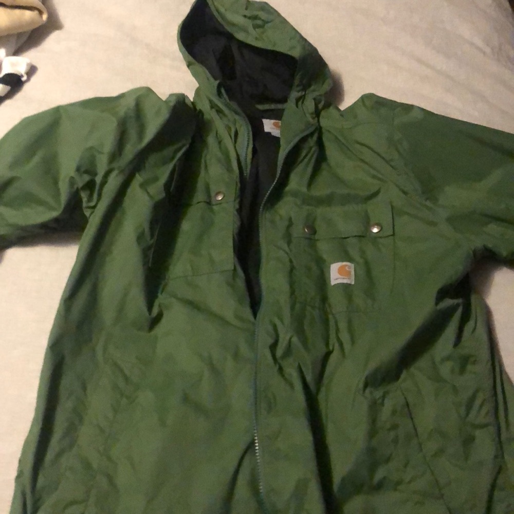 Green Carhartt Rain Jacket Wind Breaker